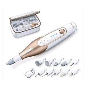 Beurer Cordless 10-piece Professional Manicure & Pedicure Nail Drill Kit, MP64